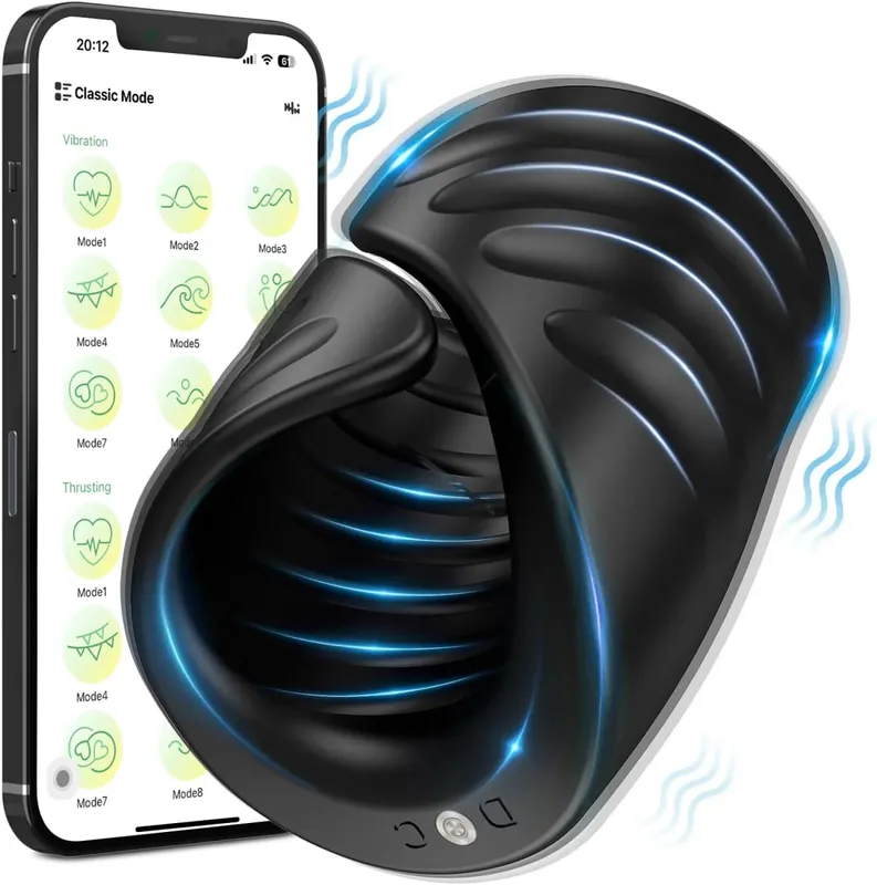 Men Penis Delay Trainer Male Masturbator Tongue Licking Glans Stimulater Delay Exerciser Vibrator Sex Toy for Men Adult Goods