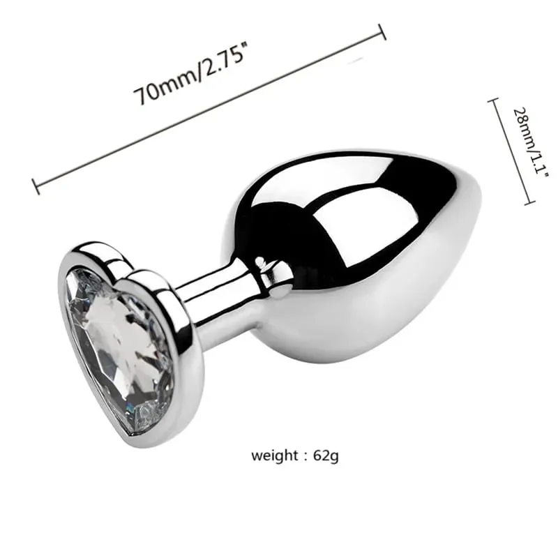 S/M/L Anal Plug Heart Metal Crystal Anal Plug for Women Removable Stainless Steel Butt Plug Men Stimulator Anal Sex Toys Dildo — image 13