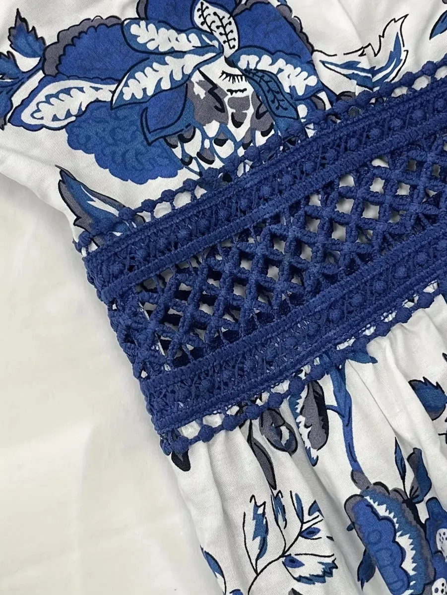 Spring/Summer New Arrival Elegant and Casual Sweet Lovely Beach Vacation Cruise Wear Perfect for Dates & Honeymoons Lace Splicin