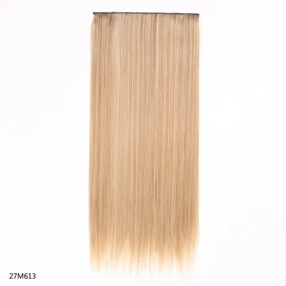 Syntetické prodloužení vlasů jednodílné s klipem 5Clips v dlouhé rovné vlasy blond pro ženy každodenní použití