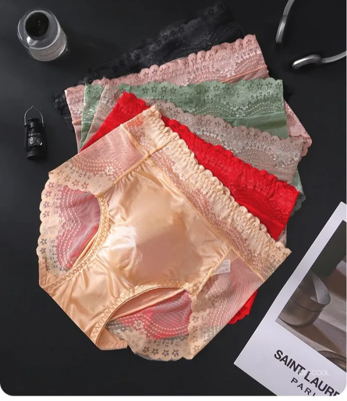 Flower Lace Mesh Hollow Out Sexy Men's Underwear Ice Silk Breathable Seamless Thin Triangle Pants Soft Traceless Male Briefs — image 7