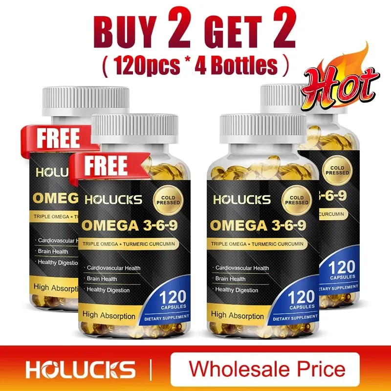 Omega 3-6-9 Fish Oil Capsules for Heart Brain Health & Healthy Digestion Cognitive Function Immune Support