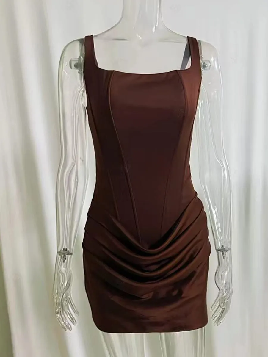 Sexy Backless Slip Folds White Summer Dress Women Elegant Birthday Party Dresses Woman Bodycon Evening Short Dresses Vestidos HL