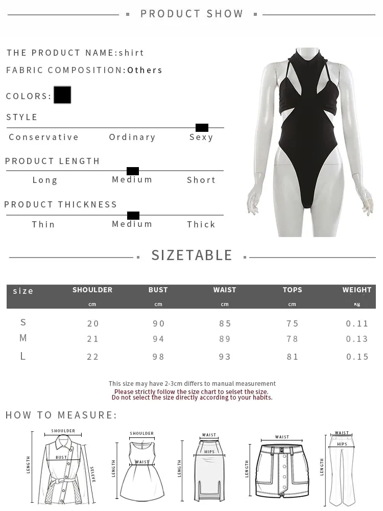 Kliou Sexy Hollow Skinny Bodysuits Woman o-Neck Backless Sleeveless High Street Hot Girls Street Hip-Hod Style Classic Bodycon