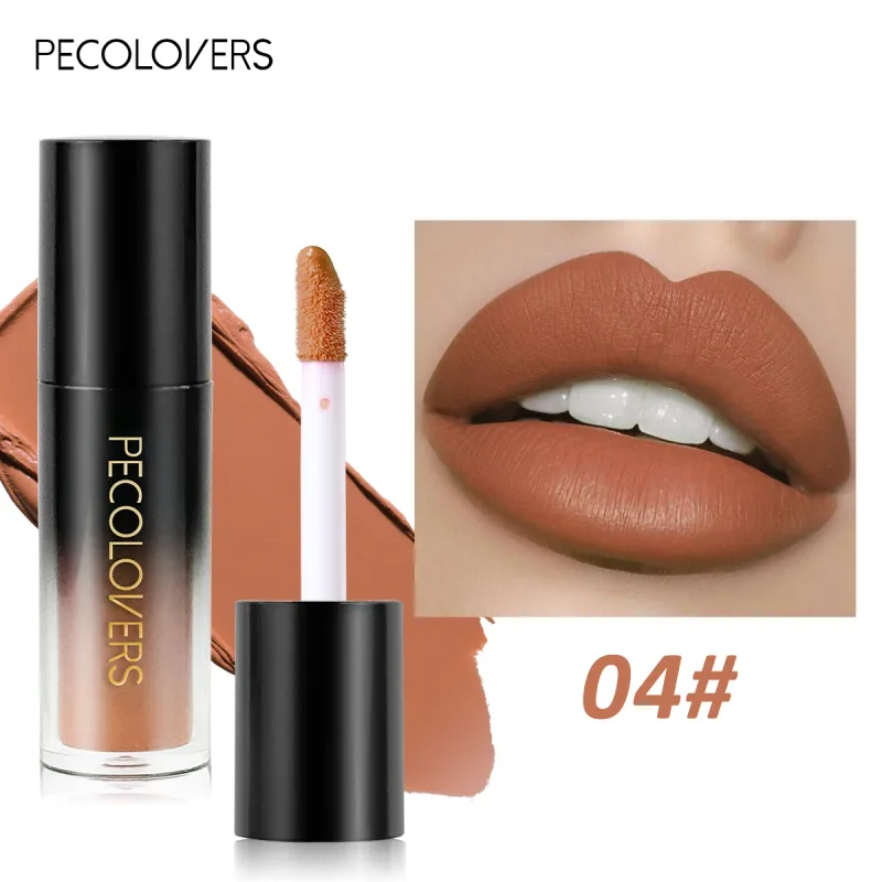 Brilho labial de veludo fosco, múltiplas cores, à prova d'água, de longa duração, copo antiaderente, batom suave para aplicar alta renderização de cores
