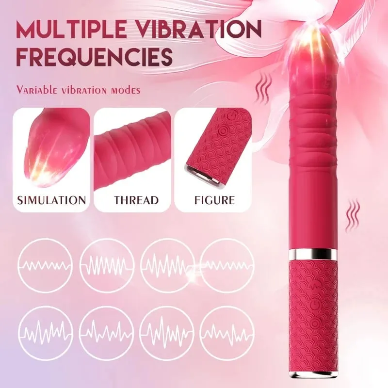 Empurrando Vibrador G Spot Clitoral Vibrador À Prova D 'Água & Recarregável Realista Silicone Vibrador Vibrador Rosa Brinquedos Sexuais para Mulheres