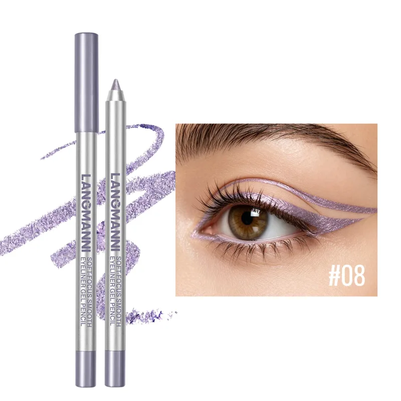 Waterproof and Sweat Proof Pearlescent Shining Eyeliner Gel Pencil Long Lasting Smooth Easy To Colors Women Eye Makeup