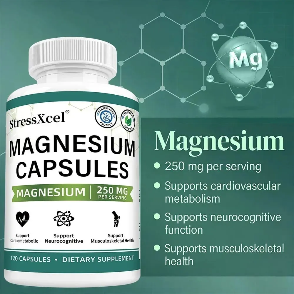 Magnesium Glycinate 250mg with Zinc Vitamin D3 & B6 for Sleep Relaxation Immune Health Absorption 120 Capsules