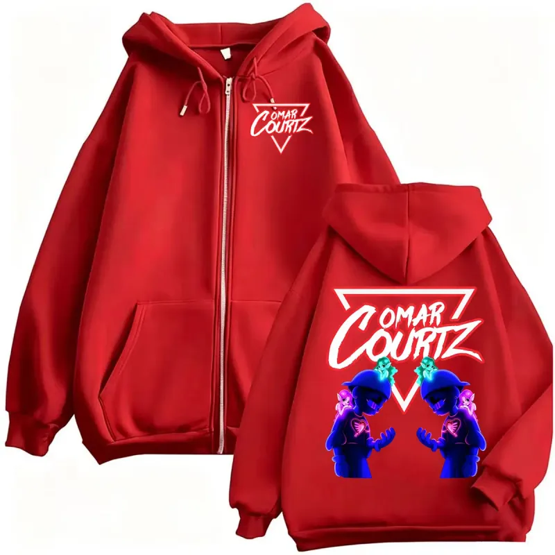 Omar Courtz Por Si Manana No Estoy Tour 2026 Zip Up Hoodies Men Women Retro Hip Hop Pop Music Sweatshirt Jacket Coats Streetwear