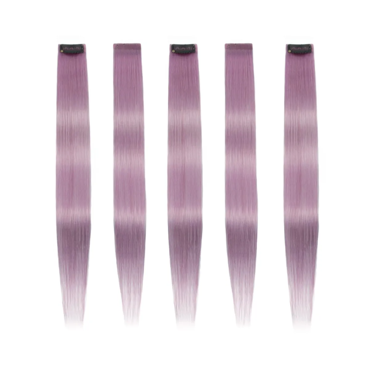 2 Pcs Pink Hair Extensions 16Inches Straight Colored Hair Colorful Clip in Extensions Highlight Party for Girls and Women Gift
