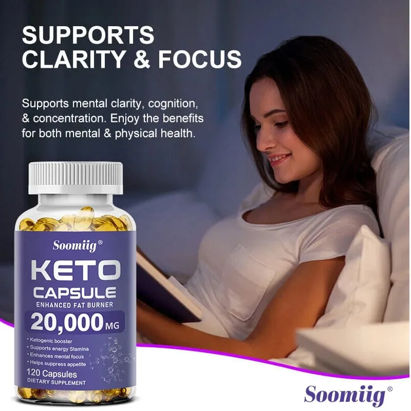 Kapsul Suplemen Keto BHB & Cuka Epal Pengurusan Berat Membersih Detoks Pembakaran Lemak Penahan Selera Makan NON-GMO
