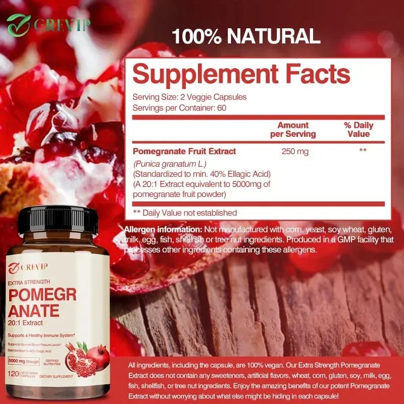 Pomegranate Extract - Antioxidant Supplements Are Beneficial for Heart Health and Joint Support and Promote Energy Production