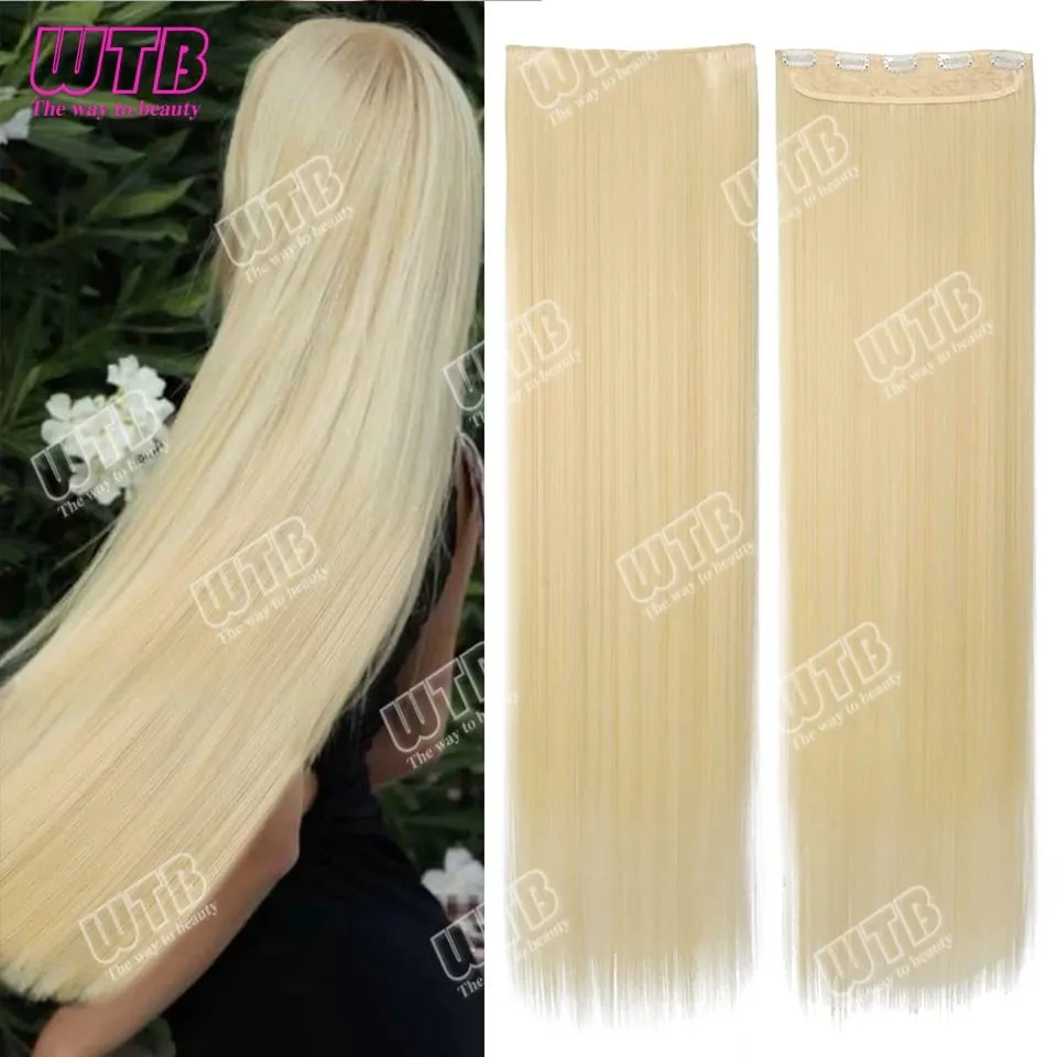 Extra Long Straight Synthetic 5 Clip Hair Extensions Ponytail Extension For Ladies Girls 20~40 Inches Clip In Extensions Hairpie