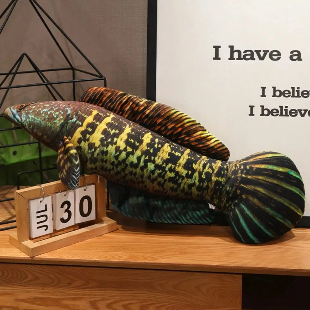 Perch Simulation Fish Plush Pillow Grouper Stuffed Cartoon Fish Plush Toy Soft Lovely Fish Anime Pillow Dolls Living Room