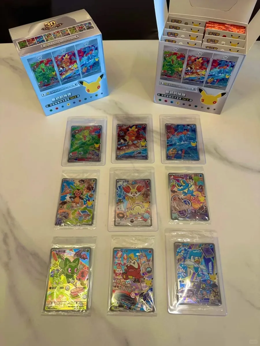 Original Pokemon 30th Anniversary Vol.1 Vol.2 Vol.3 Original Partner Special Illustration Set Gift Box PTCG Collectible Cards