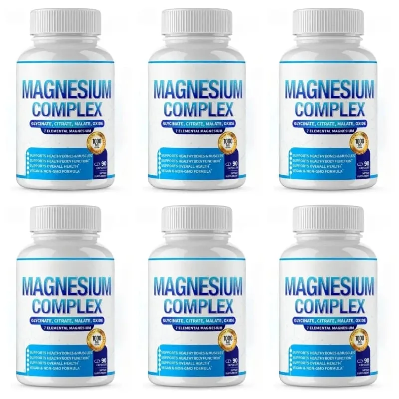 Magnesium Supplement 1000mg 7 in 1 Complex with Glycinate Citrate Malate Taurate Supports Muscle Relaxation Sleep Support 90 Ct