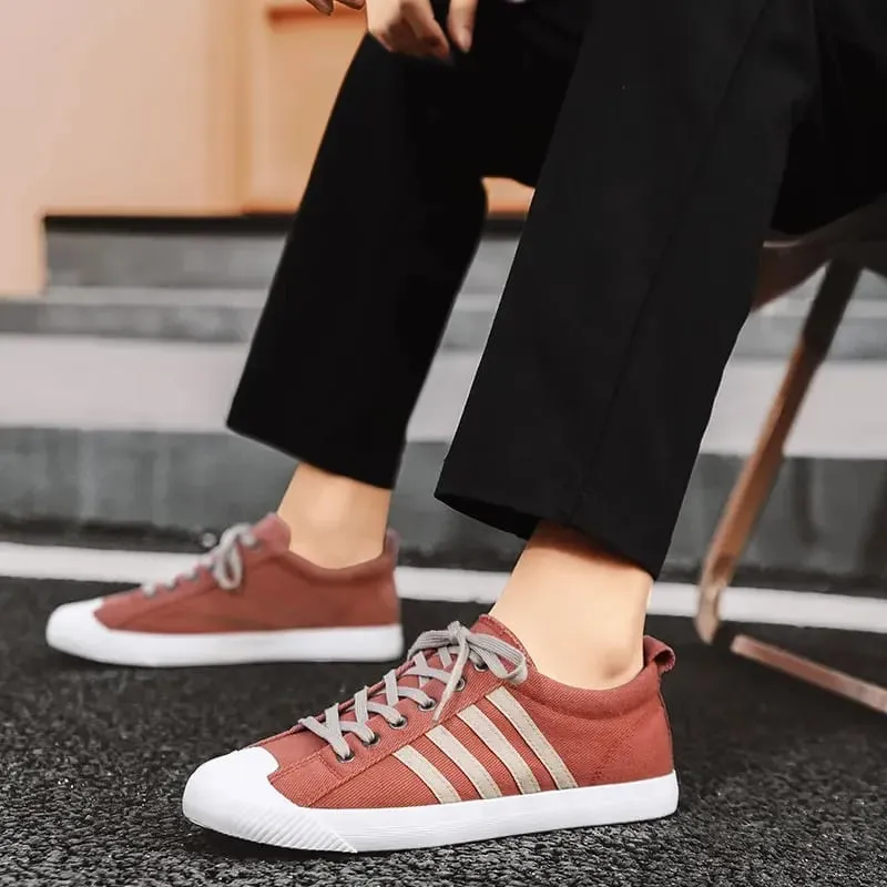 Hot Sale Summer Canvas Sneakers For Men Breathable Men's Casual Shoes Comfortable Low-cut Flat Sneakers Man Vulcanization Shoes