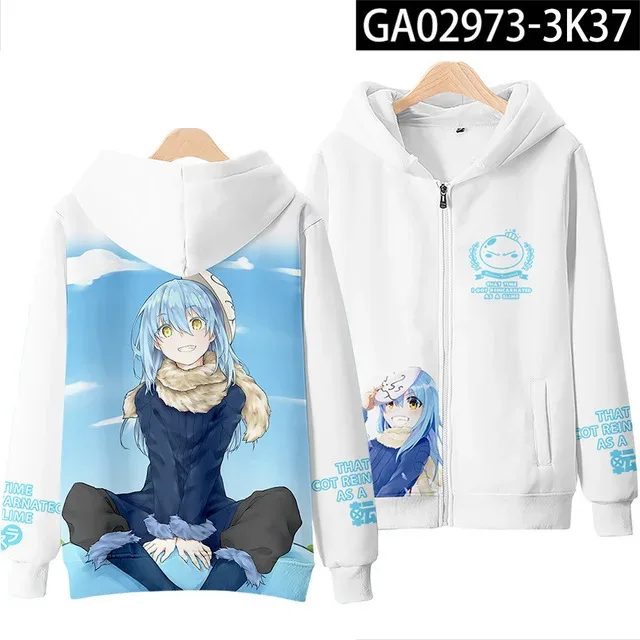 Anime Rimuru Tempest 3D Print Hoodies Men Women Long Sleeve Sweatshirt Harajuku Streetwear Coat Cosplay Costume