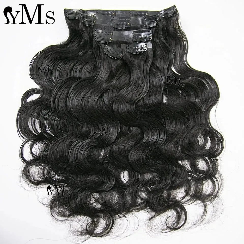 Invisible Edge Clip In Hair Extensions Body Wave YMS HAIR Body Wave Seamless PU Weft Thin Skin Clip In For Women Wholesale