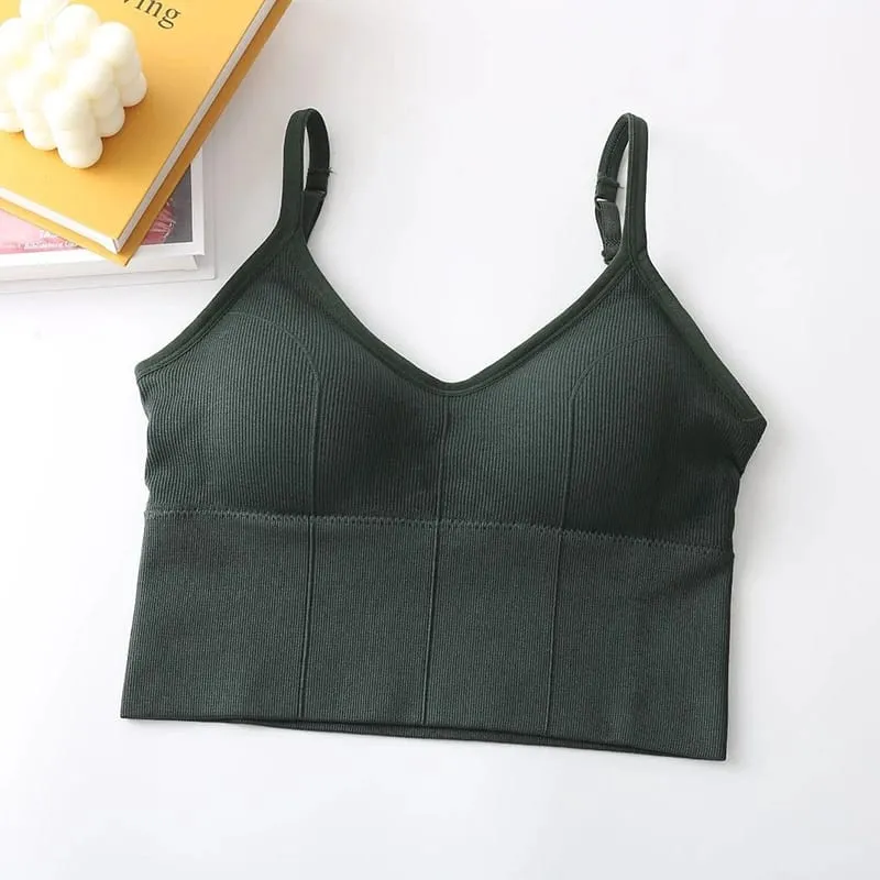 Sexy Backless Bralette Active Bra for Women Seamless Padded Bra Women Lingerie Cotton Wireless Long Tops Brassiere Bra