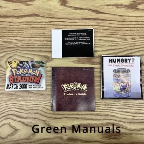 Pokemon Series Blue/Crystal/Gold/Green/Red/Silver/Yellow GBC Game in Box with Manuals for Video Game Cartridge USA Version