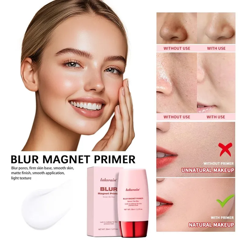 Blur Magnet Primer & Pemadam Foundation Stick Liang Tahan Lama Meminimumkan Solekan Muka Licin Kawalan Minyak Hadiah Krismas Matte