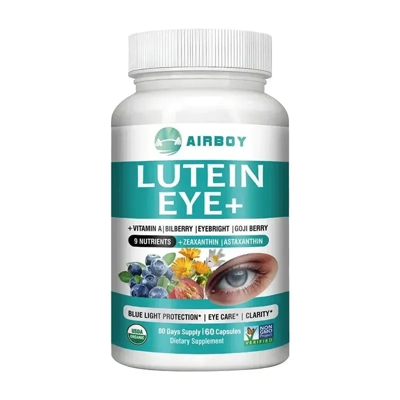 Lutein-Auge – unterstützt die Augengesundheit, reduziert Augenermüdung und trockene Augen reduzieren Blaulichtschäden – mit Astaxanthin, Vitamin A, Heidelbeere