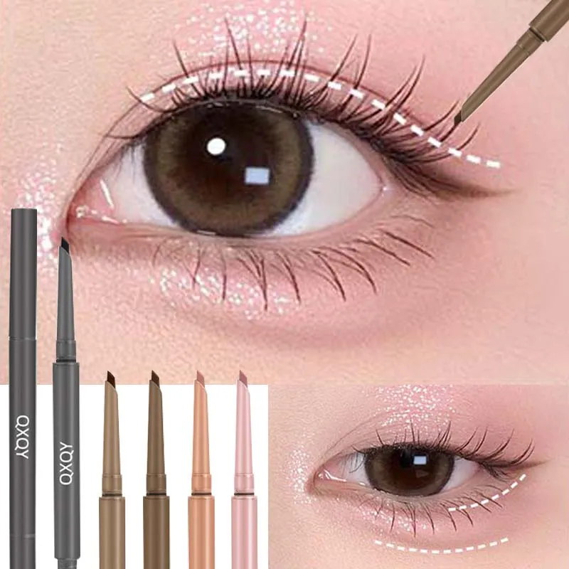 1 Pcs Double Head Easy To Color Gel Eyeliner Smooth and Waterproof Sweat Proof Dark Brown Lying Silkworm Outline Eyes Cosmetics