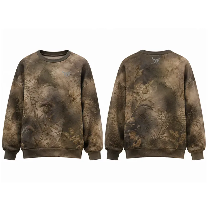 Dark Style Botanical Floral 3d Print Sweatshirt Men Women Street Vintage Casual Clothes Autumn Basic Long Sleeve Pullover Tops