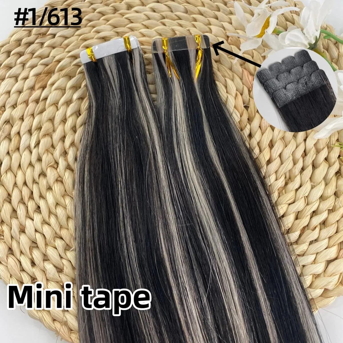Mini Tape Hair Extensions 18"-30" Machine Remy Skin Weft Adhesive Tape In 100% Human Hair Natural Black Brown Blonde Tape On