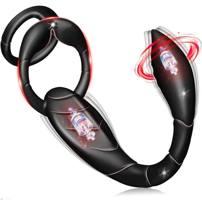 Anillo vibratorio para pene, estimulador masajeador de próstata masculino para hombres, Control por aplicación, juguete sexual para parejas, vibrador Anal, anillo para pene, tapón Anal