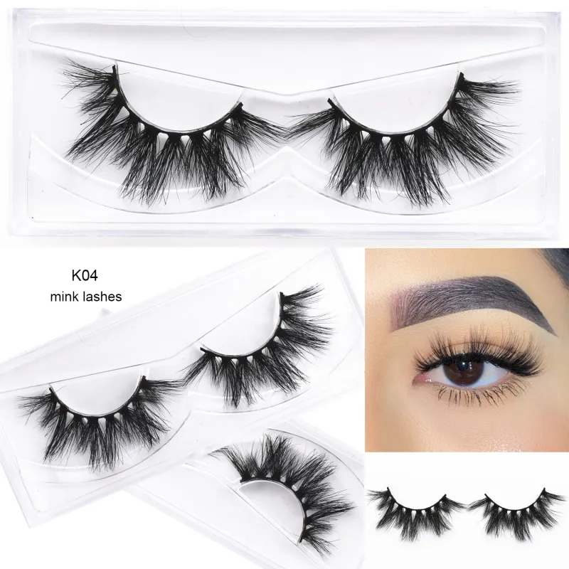 D20 Real Mink Lashes Eyelashes Extension Natural Long Winged Volume Eye Lashes Handmade Mink Fake Eyelash Makeup Lash