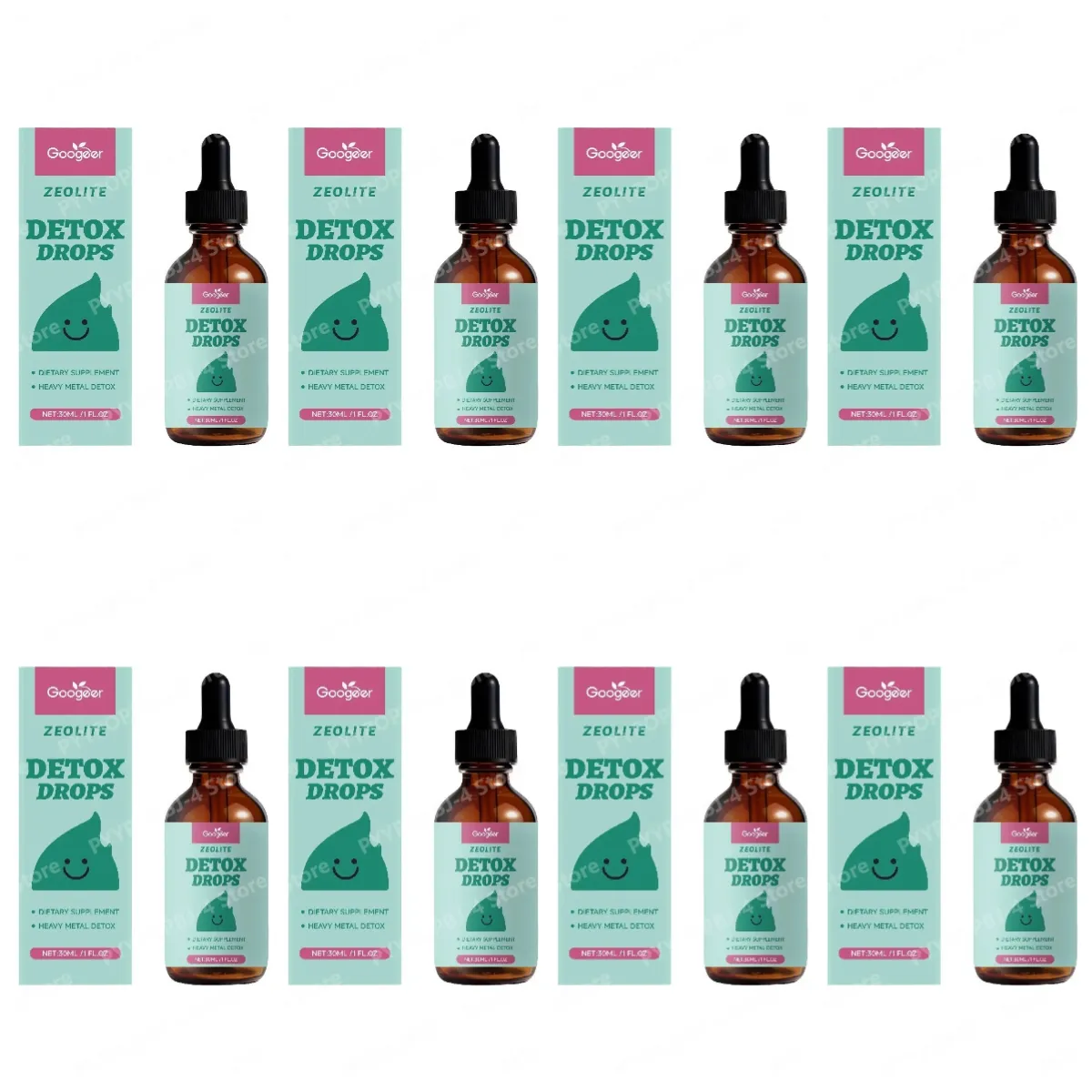 Googeer Zeolite Detox Drops 30ml Heavy Metal Support Vitamin B12 D3 Daily Cleanse Formula Non-GMO Soy-Free Dietary Supplement