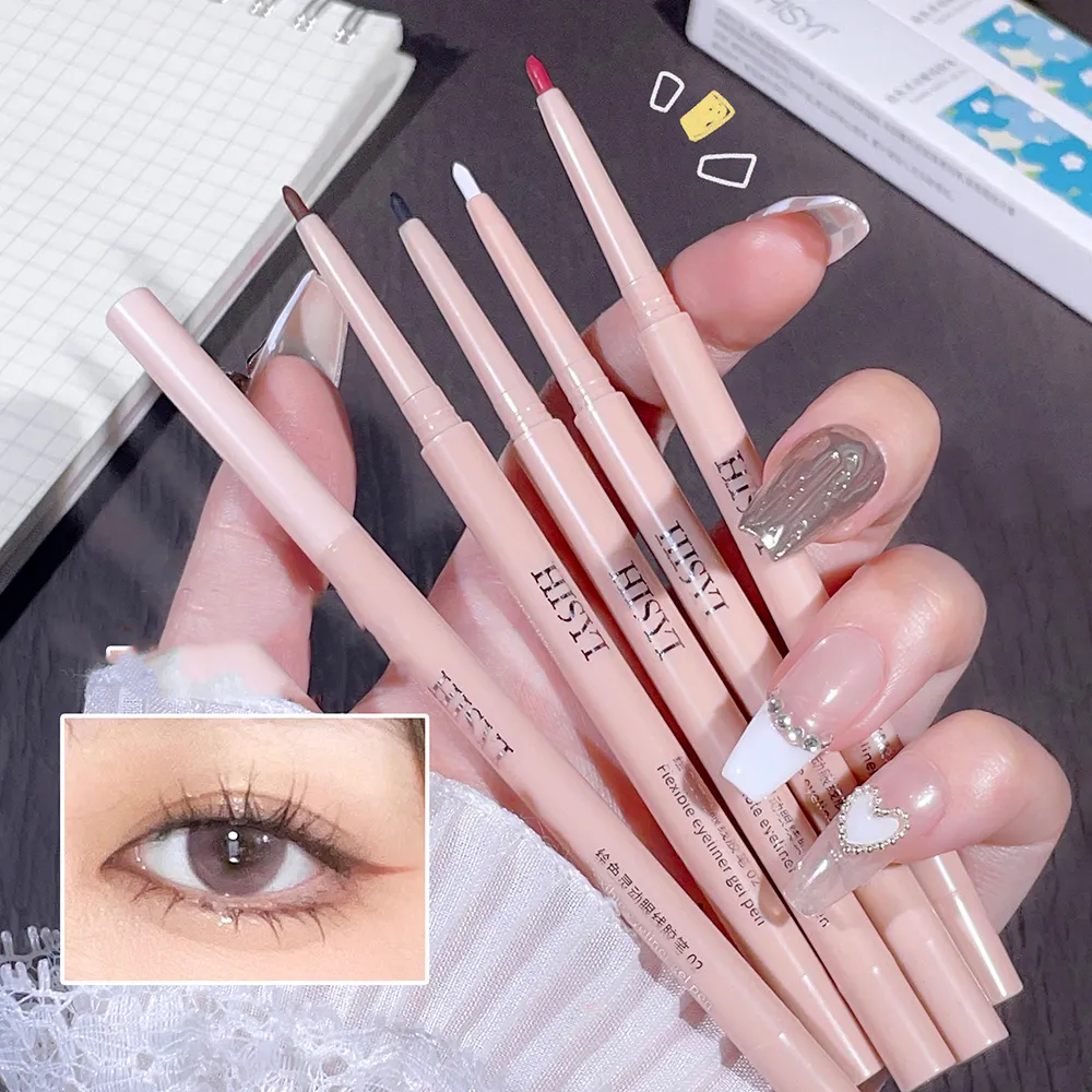 Ultra-fine Matte Red Gel Eyeliner Pencil Brown Under Eye Liner Pen Waterproof Matte Aegyosal Lying Silkworm Eyes Makeup