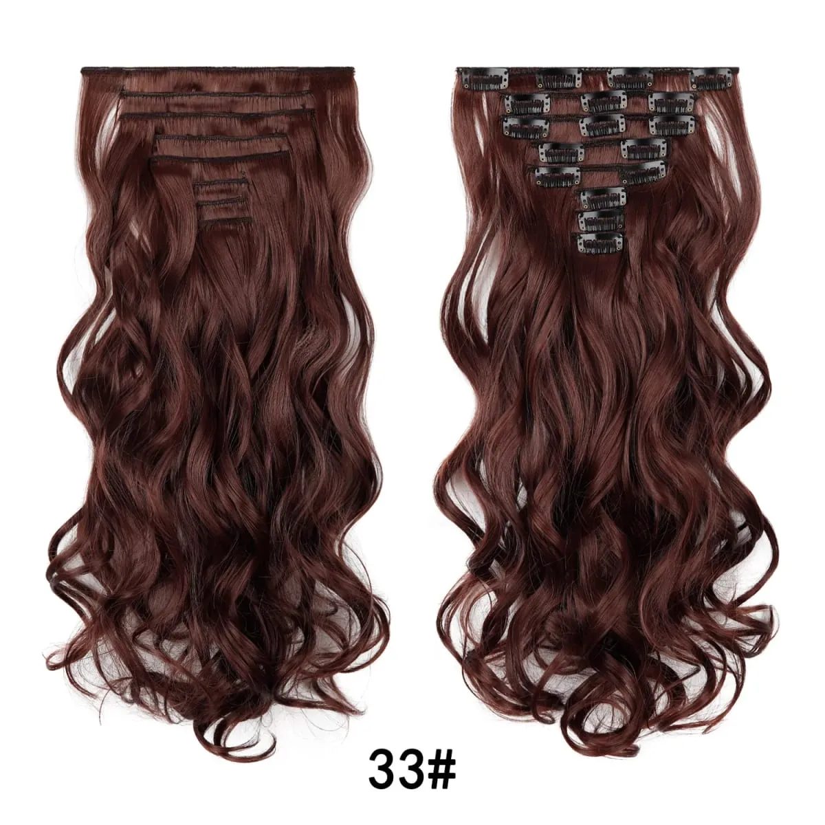 Clip In Hair Extension Curly 24 Inch 8 Pieces Hair Extensions for Women Daily Wear Work & Casual Styling Synthetic Hair Pieces