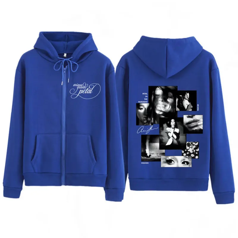 Ariana Grande Album Petal 2026 Print Zipper Hoodie Men Women Fashion Sweatshirts Long Sleeves Casual Loose Zip Up Jacket Coat