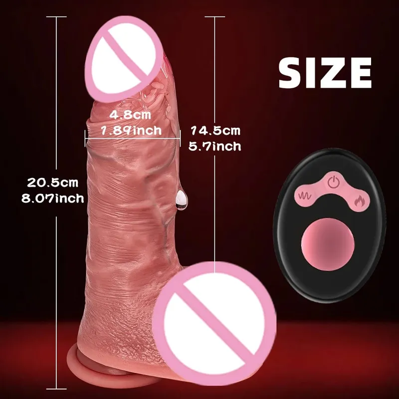 Vibrator Dildo Xxl Realistic Big Cock Telescopic Heated Spinning Penis Expansion Vibratory Massager Female Couple Sex Toys 18