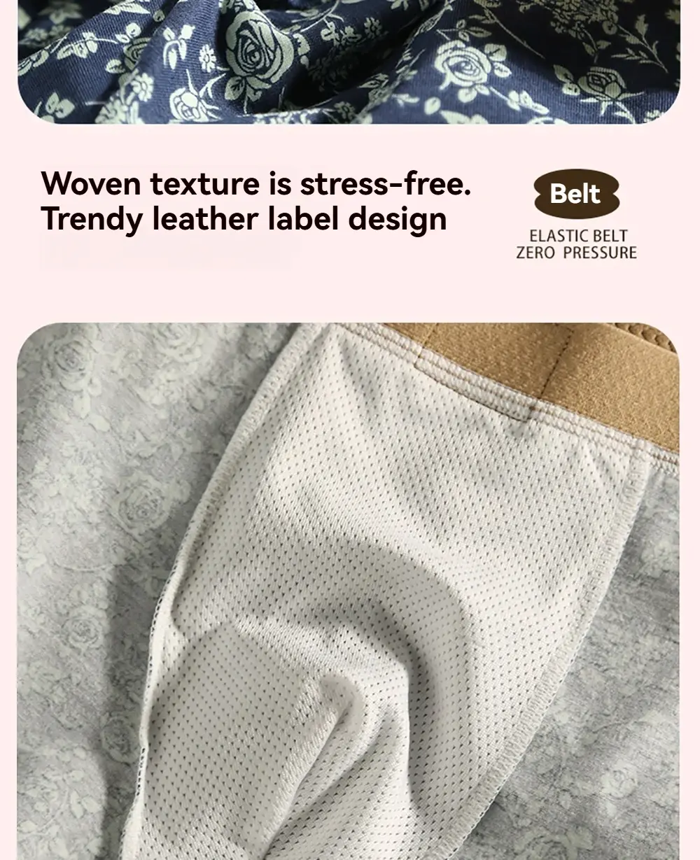3PCS/Pack Romantic Rose Print Men's Panties Cotton Soft Comfortable Breathable Boxer Homme 3D Large Space Pouch Men Underwear