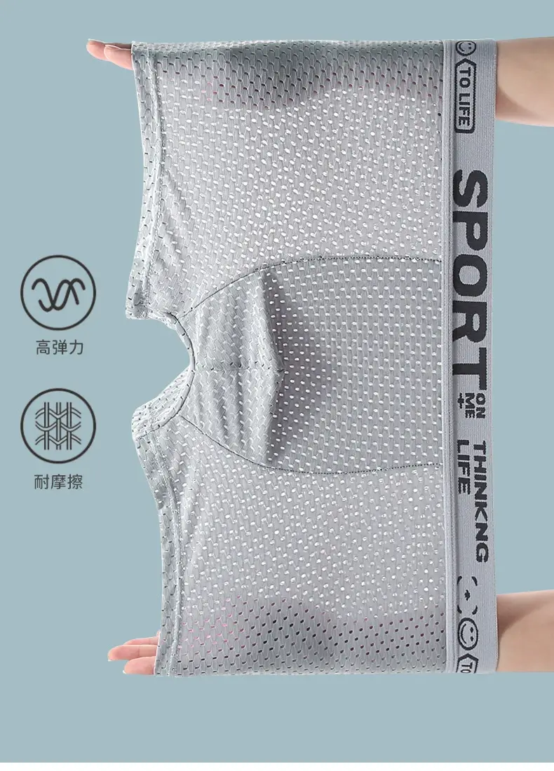 4pcs Summer Mesh Men Boxer Underwear Quick Dry Panties Man Boxer-briefs Breathable XL XXL 3XL 4XL Male Shorts Mens Undershorts