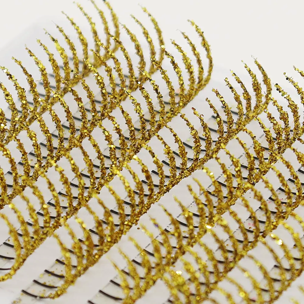 Golden Silver Fashion Glitter Eyelash Extensions Mix Length Individual Eyelash Extension False Eyelashes Glitter Silver