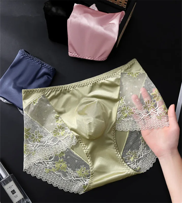 Seluar dalam lelaki Baharu cuecas mewah ringan masculino dewasa 18 saiz plus renda satin beg 3D calzoncillos hombre sexys shopping tøy
