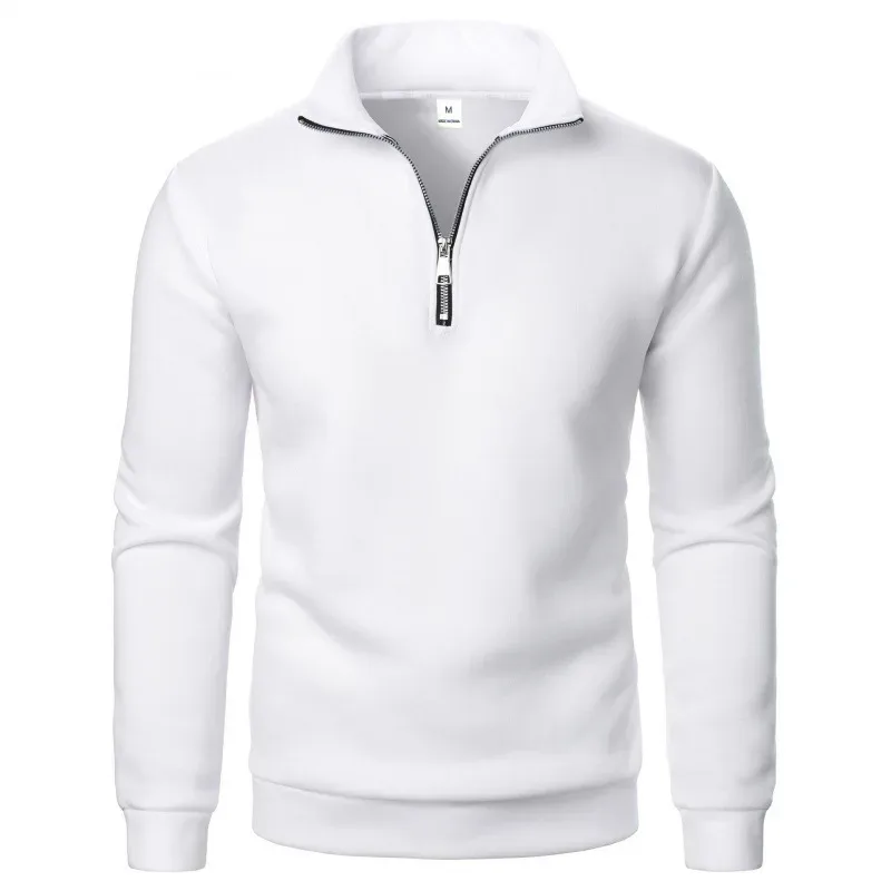 Spring Autumn new Casual Half Zipper stand collar sweatshirt Trend Simple slim men Pullover long sleeve tops Men's sweatshirt