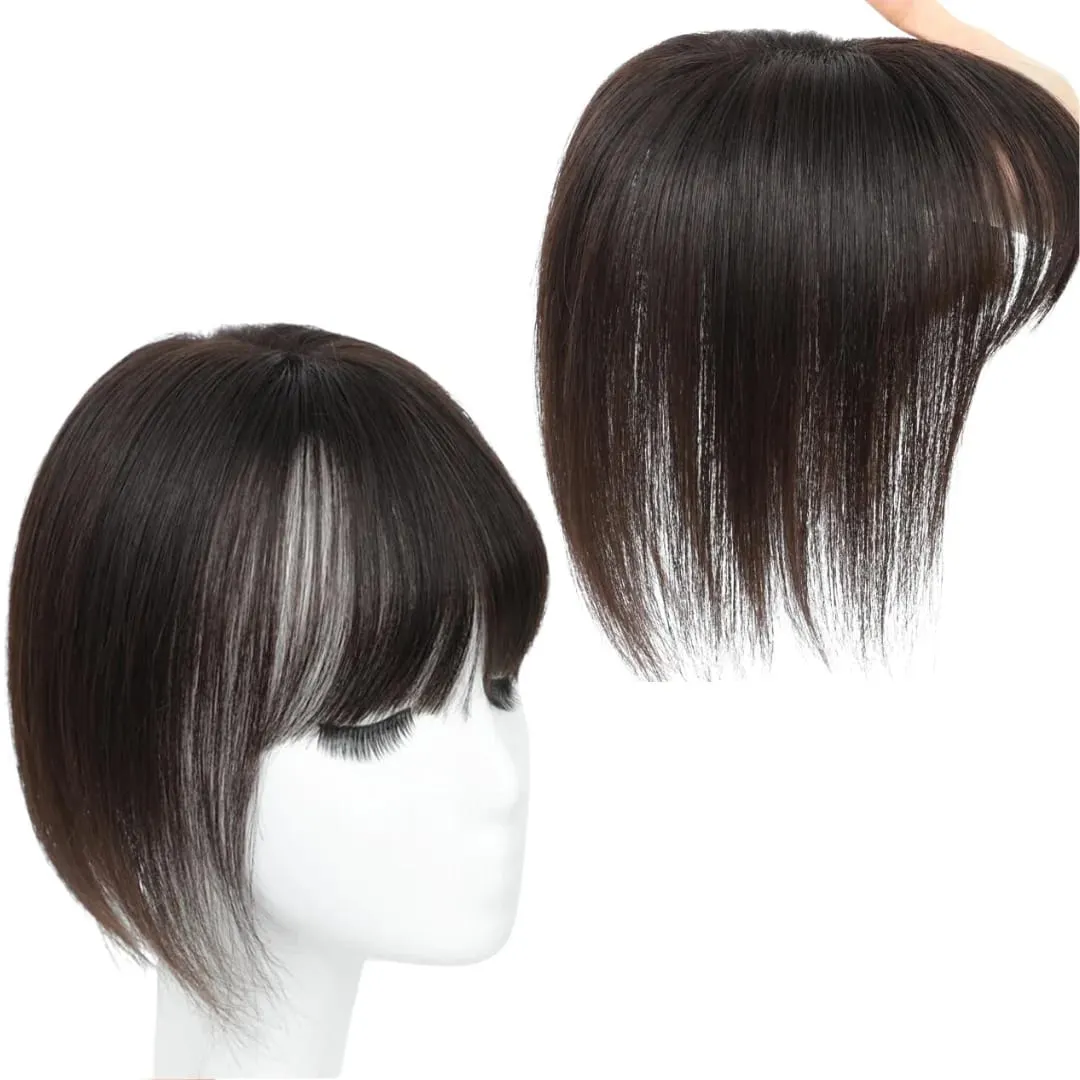 Synthetic Striaght Hair Toppers with Bangs for Women Natural Hairpieces Adding Hair Volume Topper Hair Extensions 18''/10''
