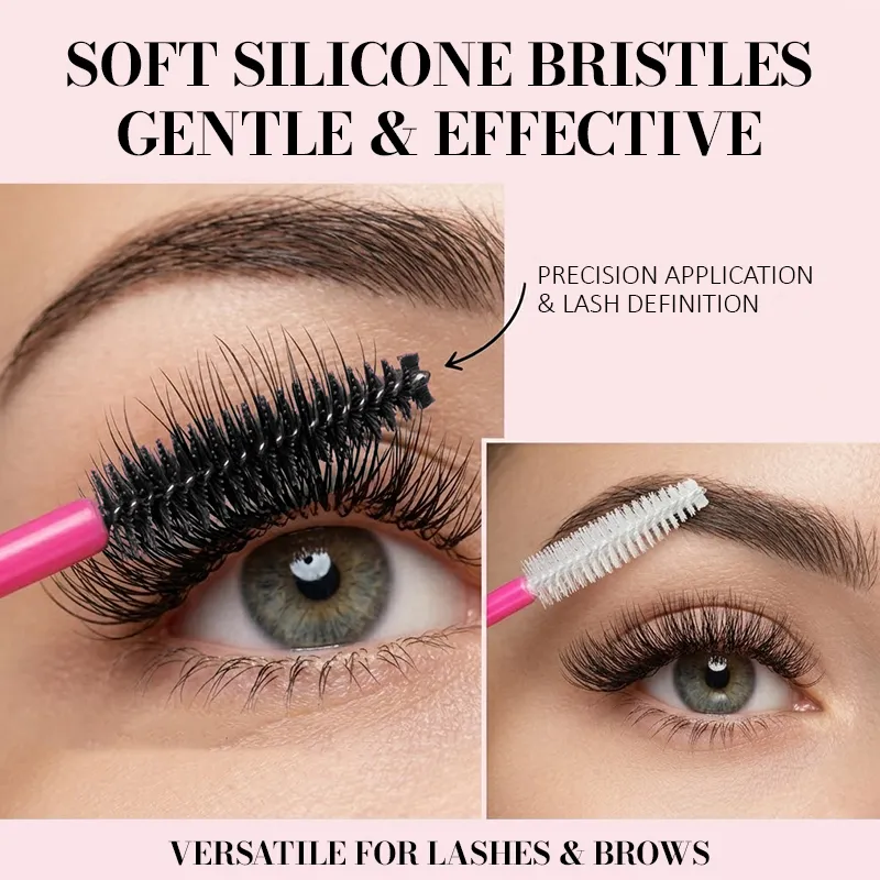Silicone Eyelash Brush Mascara Wands Applicator Eyebrow Comb Rod Spoolies Eyelashes Brushes Lash Extension Supplies Makeup Tools