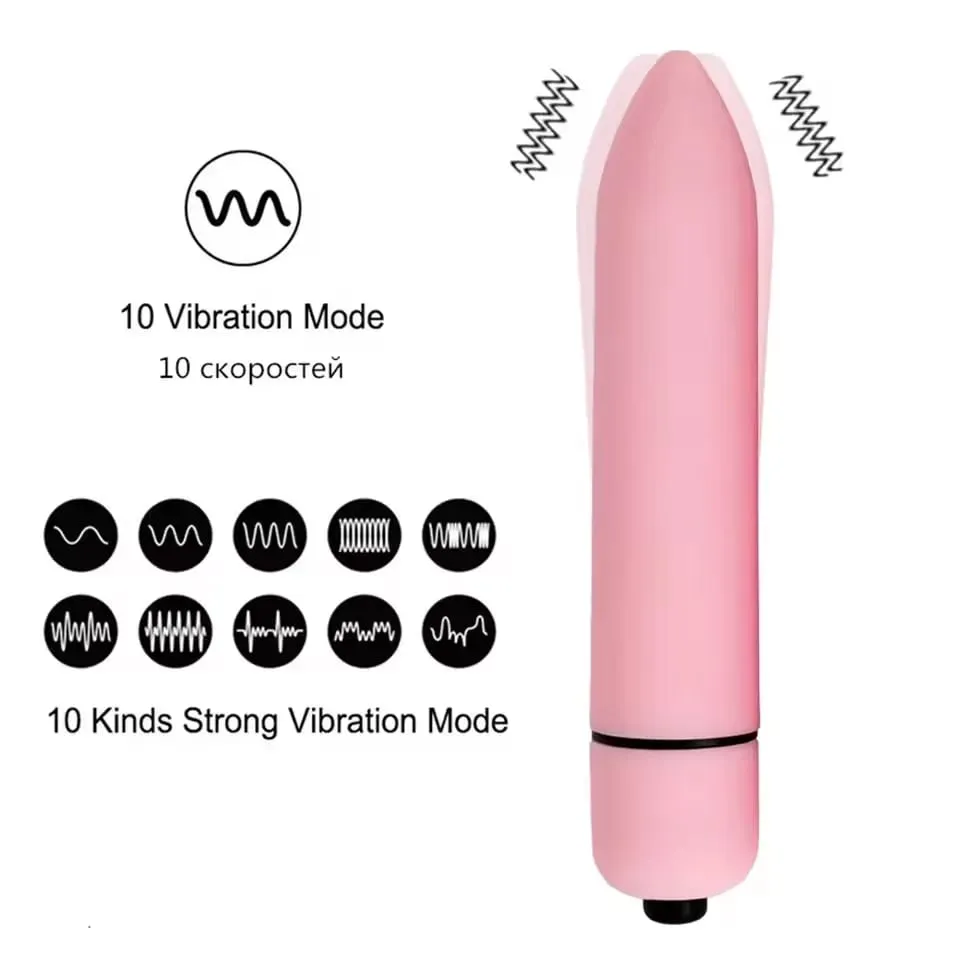 Strong Shock Mini Bullet Vibrator for Women Vibrating G-Spot Vagina Stimulator Thrusting Clitoral Dildo Sex Toys for Couple