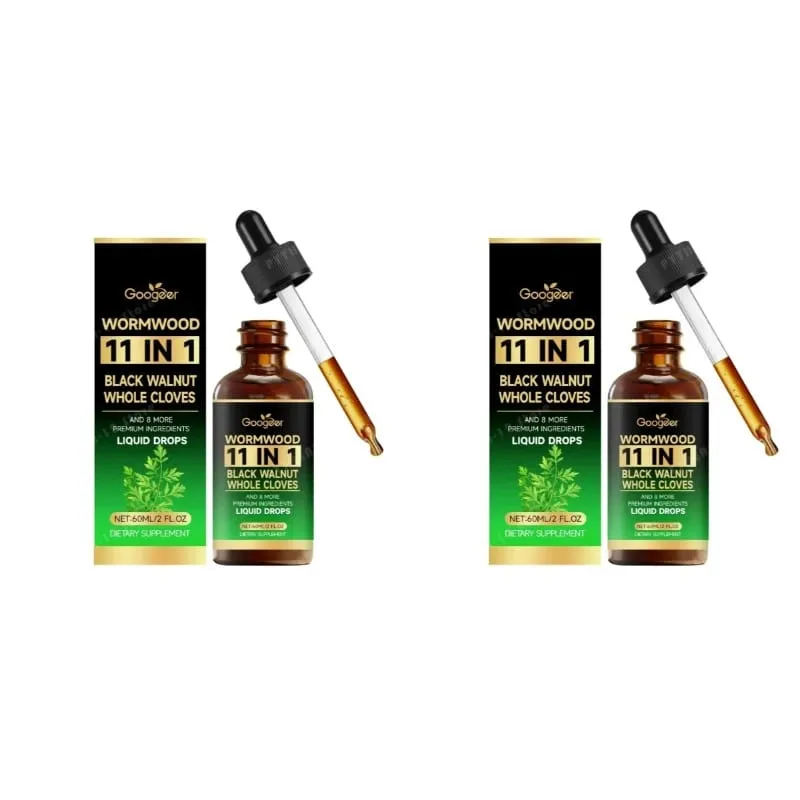 Wormwood 11 in 1 Liquid Drops - Black Walnut & Whole Cloves with Berberine Turmeric for Gut Health & Digestive Support 60ml — image 8