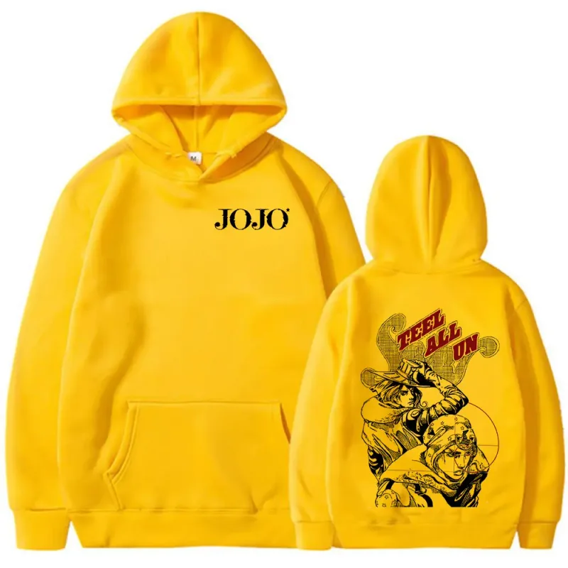 Anime JoJo Bizarre Adventure STEEL BALL RUN Gyro Zeppeli Johnny Joestar Hoodies Men Women Clothing Fashion Pullovers Sweatshirts