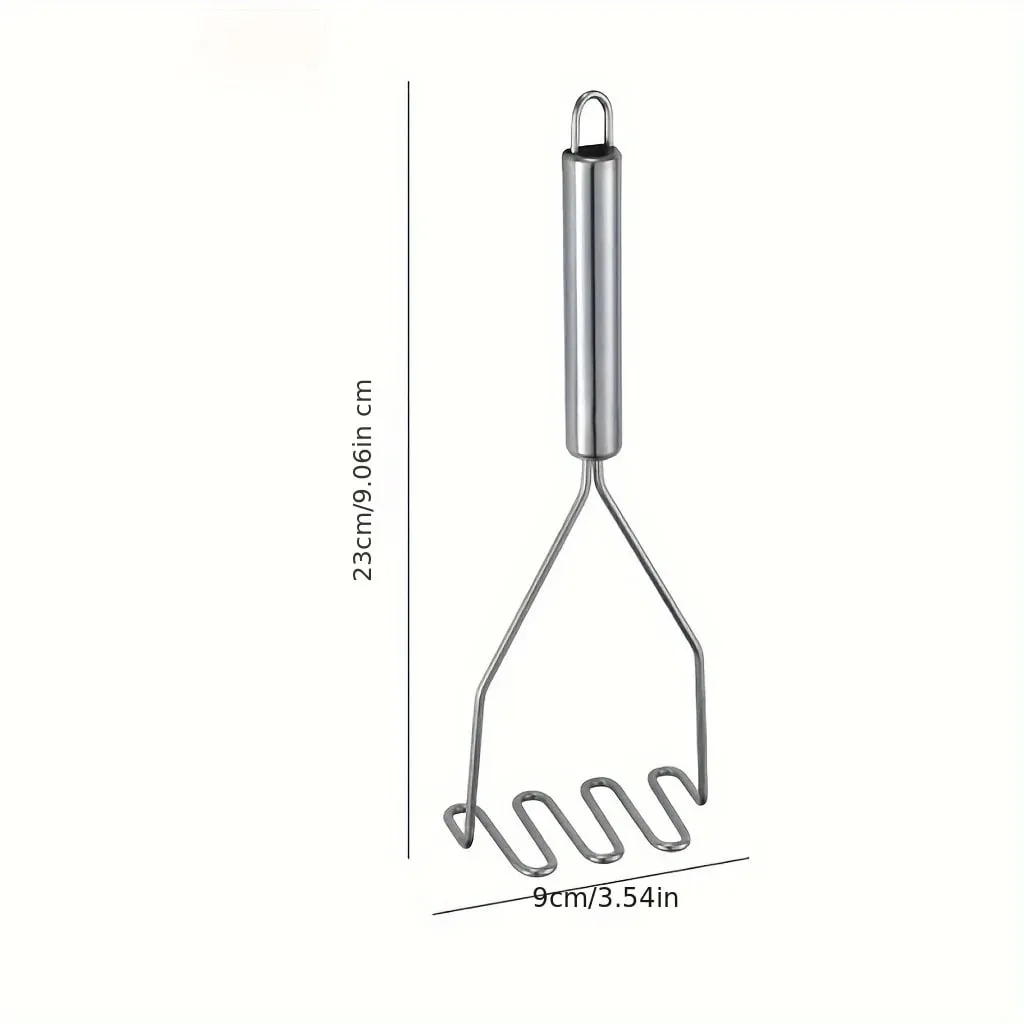 1pc Stainless Steel Wave Potato Masher - Ideal for Kitchen Vegetable and Fruit Puree - Kitchen Essentials Durable Kitchenware