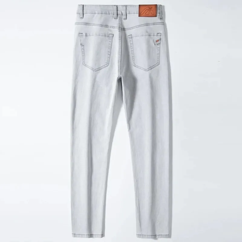 2023 y2k streetwear Spring Summer Youthful Vitality Men's Fit Straight Thin Denim Jeans Lightweight Cotton Stretch Trousers