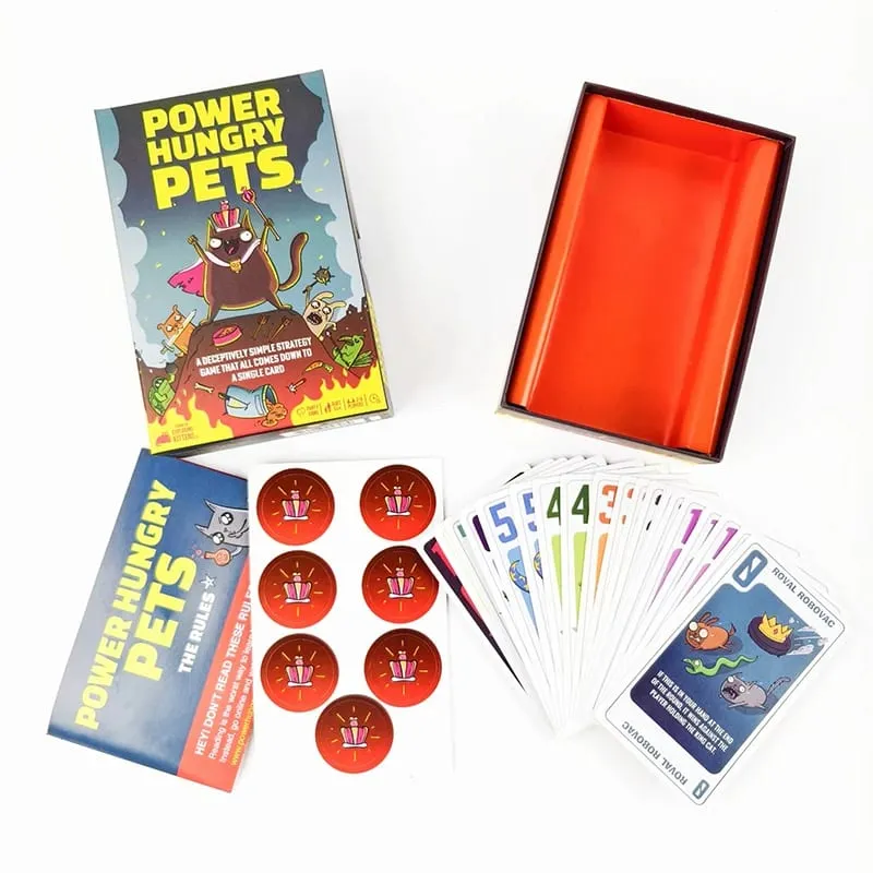 Family Gathering Power Hungry Pets Strategy Card Game Fun Board Game Cards